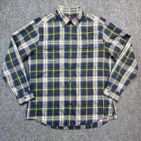 Vineyard Vines Other - Vineyard Vines Performance Crosby Shirt Mens L Blue Green Plaid Slim Fit‎